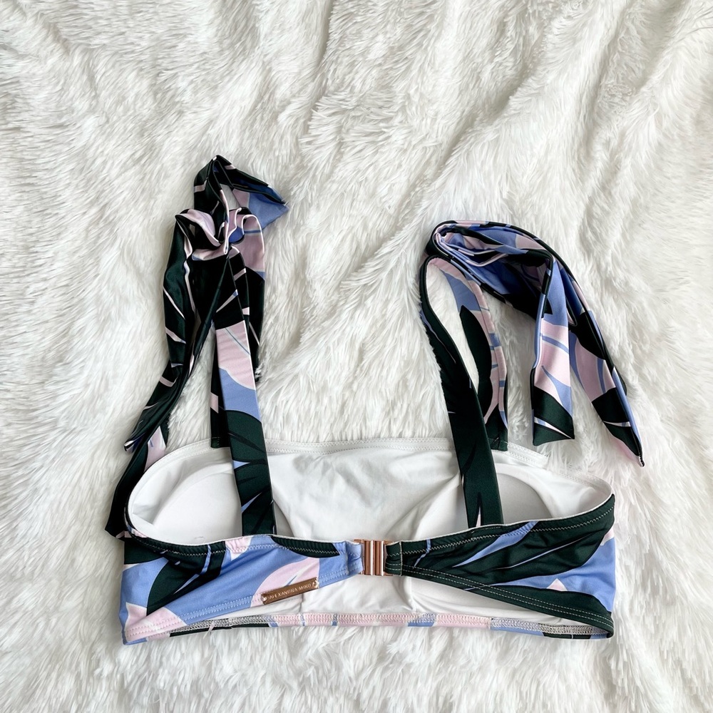 Alexandra Miro Audrey Bikini Top Palm Print Swimsuit Modest Bandeau Bow Cruise - Picture 6 of 9